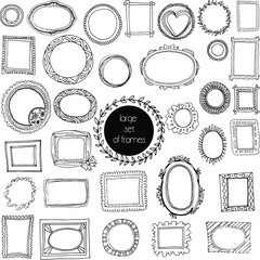 a large set of hand drawn frames