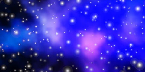 Obraz premium Dark Pink, Blue vector background with colorful stars. Colorful illustration in abstract style with gradient stars. Design for your business promotion.