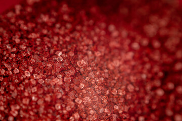 Fullscreen macro close-up with shallow depth of field of sugar mixed with instant coffee. Texture. Graphic design.