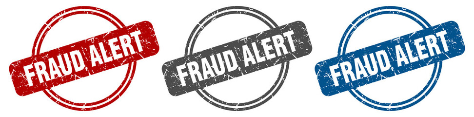 fraud alert stamp. fraud alert sign. fraud alert label set