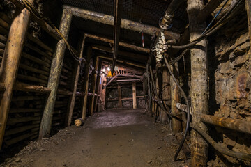 Fototapeta na wymiar tunnel in a historic coal mine