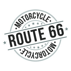 Route 66 USA. Quality Original Stamp. Design Vector. Art Round Seal.