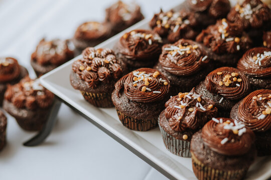 Closeup of Chocolate Cupcakes