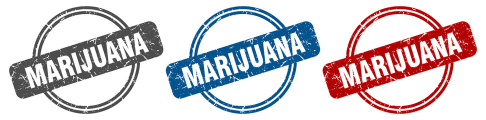 marijuana stamp. marijuana sign. marijuana label set