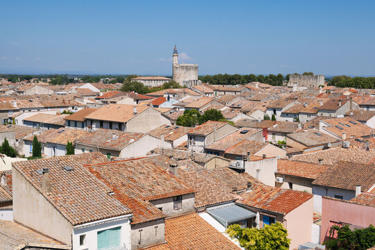 Old town in the south of France called Aigues-Mortes