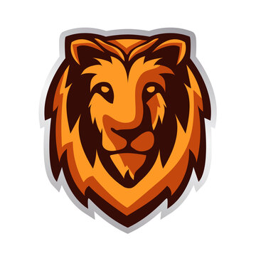 Vector illustration of lion. Lion head mascot..