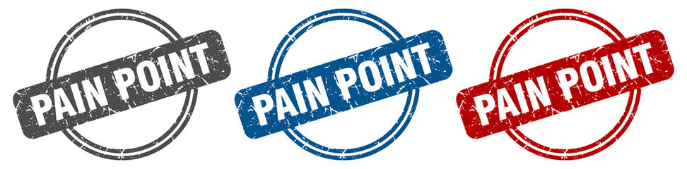 pain point stamp. pain point sign. pain point label set