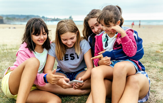 Four sisters outdoors