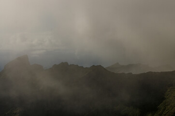 Mist in Masca in the municipality of Buenavista del Norte de Tenerife in the Canary Islands. Spain