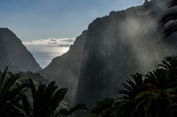 Mist in Masca in the municipality of Buenavista del Norte de Tenerife in the Canary Islands. Spain