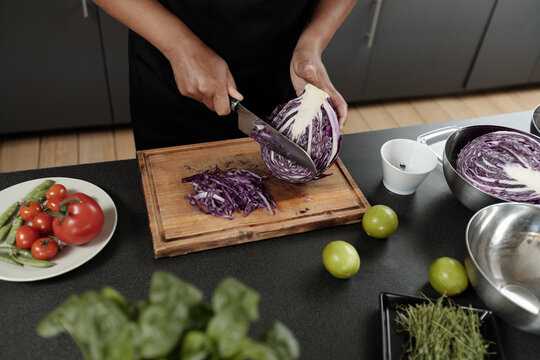 Chef Shredding Cabbage