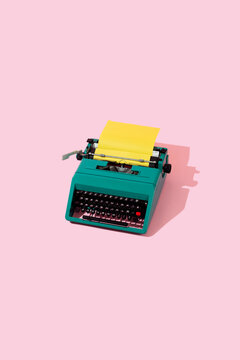 blue typewriter