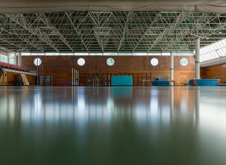 Spacious gym with clean floor