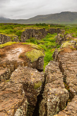 View of the rift valley in the Thingvellir National Park.