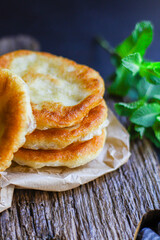 wrap flat bread tortillas from flour and water home cooking handmade langos food background top view copy space for text organic healthy eating