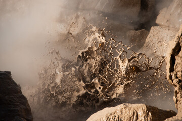 Obraz na płótnie Canvas Boiling Mud at Lower Geyser Basin, Yellowstone National Park