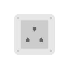 Ethernet port on the wall. LAN network sockets icon illustration.