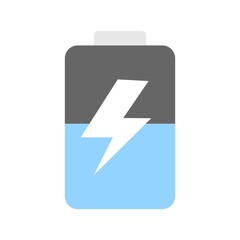 Mobile phone battery charging icon illustration in flat design style.