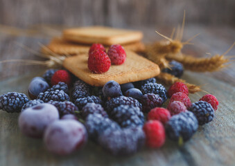 raspberry and blueberry tart
