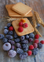waffles with fresh berries