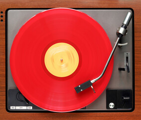 Red record spinning