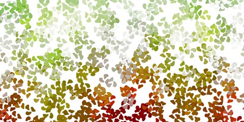 Light green, yellow vector pattern with abstract shapes.