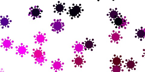 Light purple, pink vector texture with disease symbols.