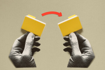 Hands sharing folders