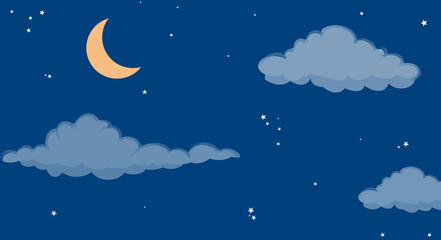 Obraz na płótnie Canvas night sky with moon and stars background