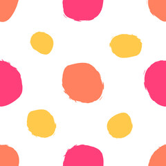  Round paint spots. Vector seamless pattern