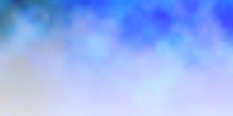 Light BLUE vector background with clouds. Shining illustration with abstract gradient clouds. Template for websites.