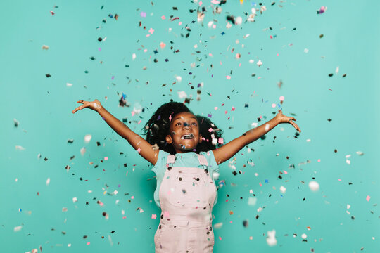 Portrait of Little Adorable girl in Studio