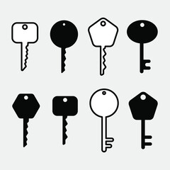vector collection of door keys