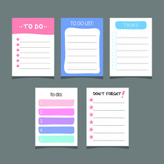 to do lists vector set