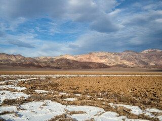 Beautiful clouds over landscape of Death Valley