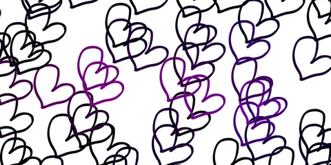 Kussenhoes Light Purple vector pattern with colorful hearts. © Guskova