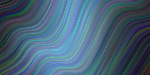 Dark BLUE vector background with wry lines. Illustration in abstract style with gradient curved.  Pattern for websites, landing pages.