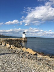 Fototapeta na wymiar lighthouse on the coast of Maine