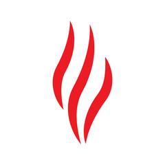 Steam icon vector isolated on white background. Red steam icon for design template, smell sign, wave logo and smoke symbol. Creative abstract concept, vector illustration