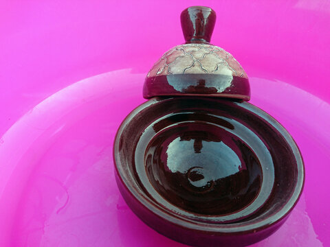 Brown container, potery
