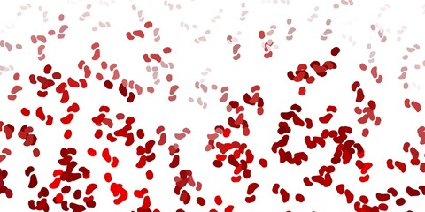 Light green, red vector backdrop with chaotic shapes.