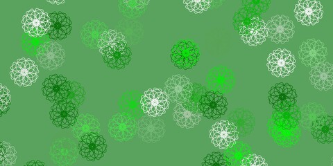 Light green vector natural layout with flowers.
