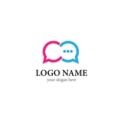 Obraz premium Chat logo vector icon