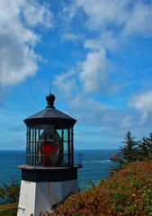 Fototapeta na wymiar Lighthouse at Cape Meares State park on the Oregon coast