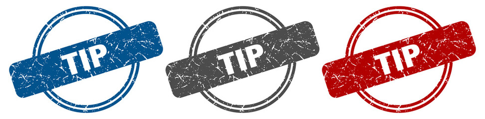 tip stamp. tip sign. tip label set