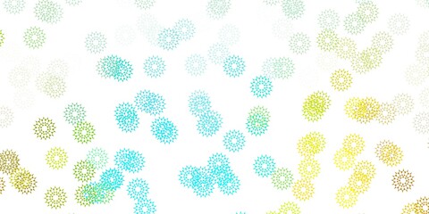 Light blue, yellow vector natural backdrop with flowers.