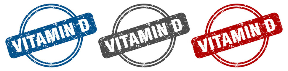 vitamin d stamp. vitamin d sign. vitamin d label set - obrazy, fototapety, plakaty
