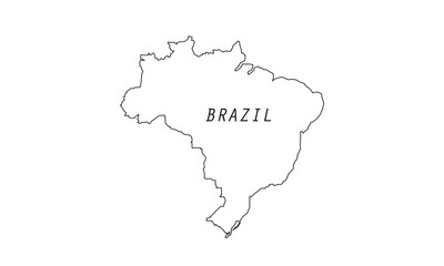 Brazil map outline country vector illustration