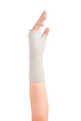 Wrist and Thumb Support Sleeve black and white, Wrist Hand Brace for Carpal Tunnel isolated on white background