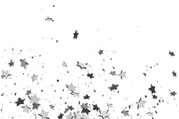 Silver volumetric star-confetti